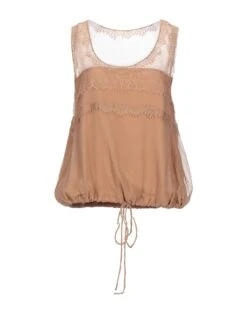 ALBERTA FERRETTI Camel Women‘s Silk Top