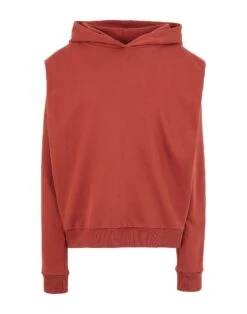 8 By ORGANIC COTTON PADDED SHOULDER HOODIE Brick Red Women‘s Hooded Sweatshirt