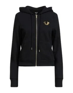 TRUE RELIGION Black Women‘s Hooded Sweatshirt
