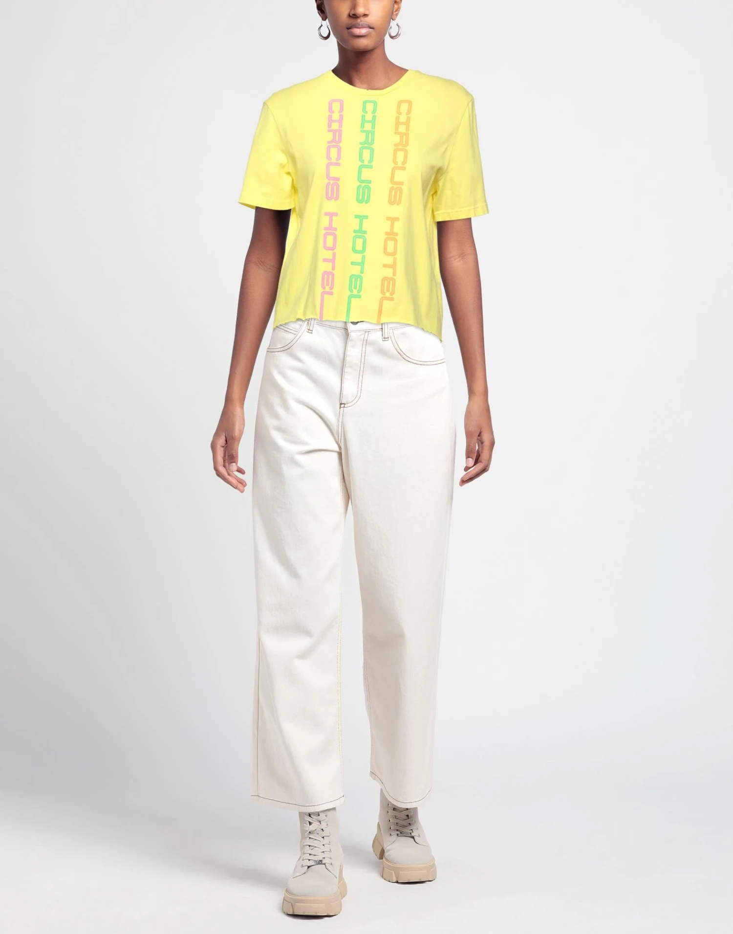 CIRCUS HOTEL Yellow Women‘s T-shirt 4 CIRCUS HOTEL Yellow Women‘s T-shirt - Image 2