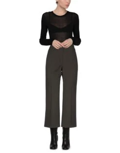 JIL SANDER Military Green Women‘s Casual Pants -Clothing Sales Store 13536979xg 14 r