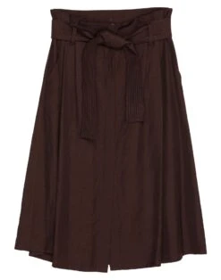 P.A.R.O.S.H. Dark Brown Women‘s Midi Skirt