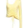 WEILI ZHENG Yellow Women‘s One-shoulder Top -Clothing Sales Store 14299544lu 14 f