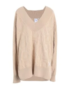 PUMA LUXE SPORT T7 Knit Crew Beige Women‘s Sweater